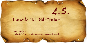 Luczáti Sándor névjegykártya